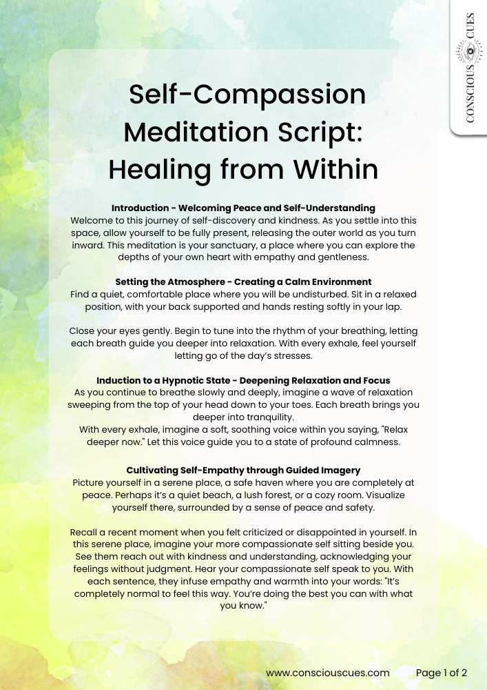 Self-Compassion Meditation script PDF