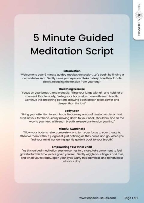 Free Download - Impactful 5 Minute Meditation Script PDF + Audio