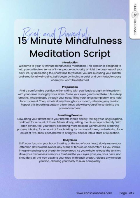 Free Download - 15-Minute Mindfulness Meditation Script PDF