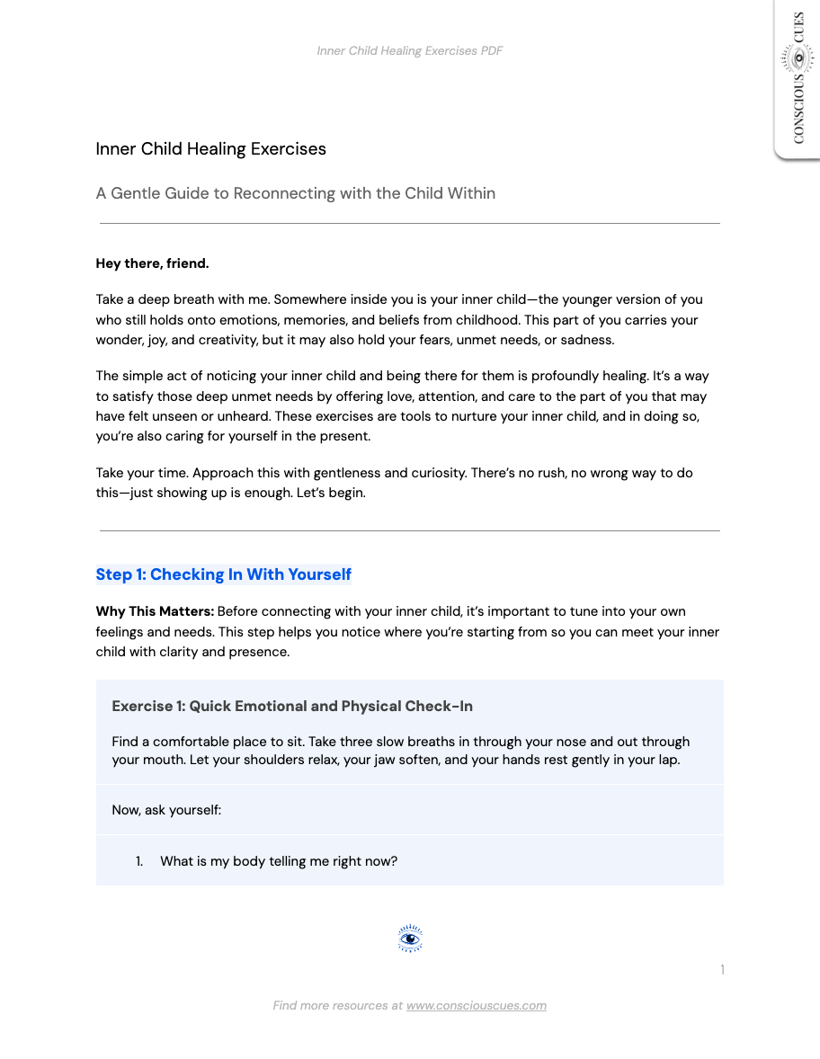 Inner Child Healing Exercises PDF preview