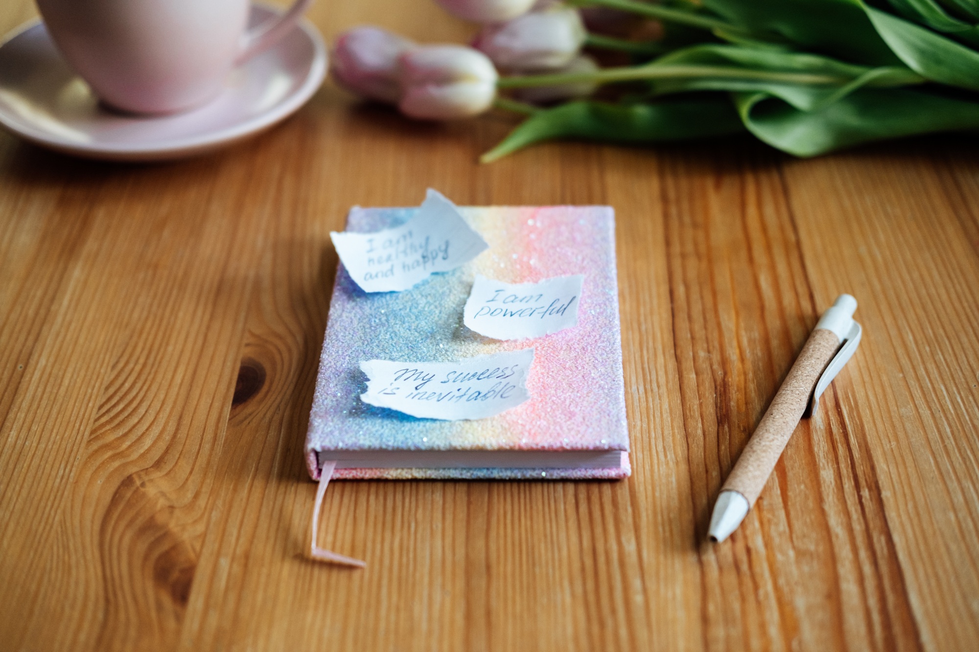 Affirmation, inspirational quotes concept. Paper with motivation affirmation message