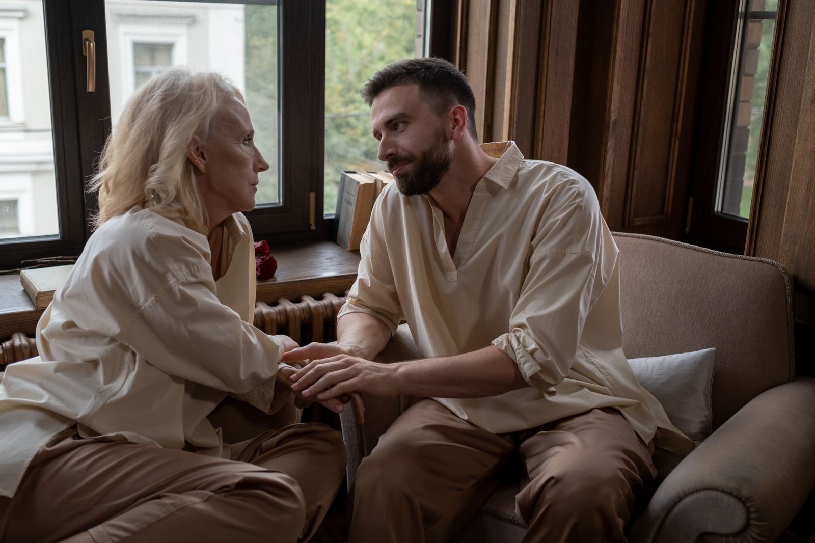 Two people having an empathetic conversation, practicing nonviolent communication