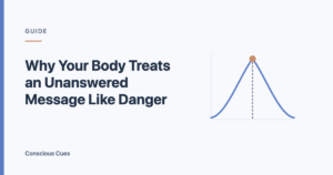 Curve peaking at maximum uncertainty, illustrating anxious attachment body symptoms