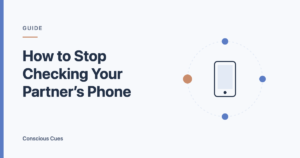 Phone inside a repeating loop, illustrating how to stop checking your partner's phone