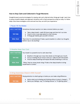 Mindfulness Techniques PDF | Stay Calm in Difficult Moments