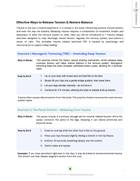 7 Trauma Release Exercises PDF preview